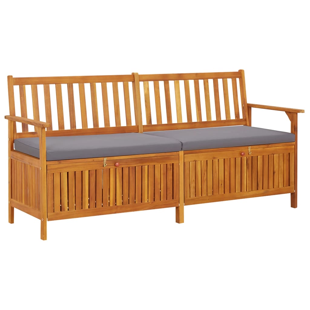 vidaXL Úložná lavice s poduškou 170 cm masivní akáciové dřevo