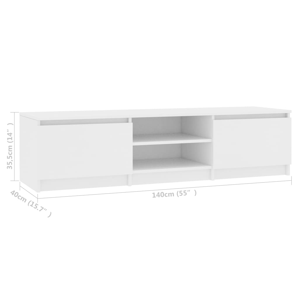 vidaXL TV stolek bílý 140 x 40 x 35,5 cm dřevotříska