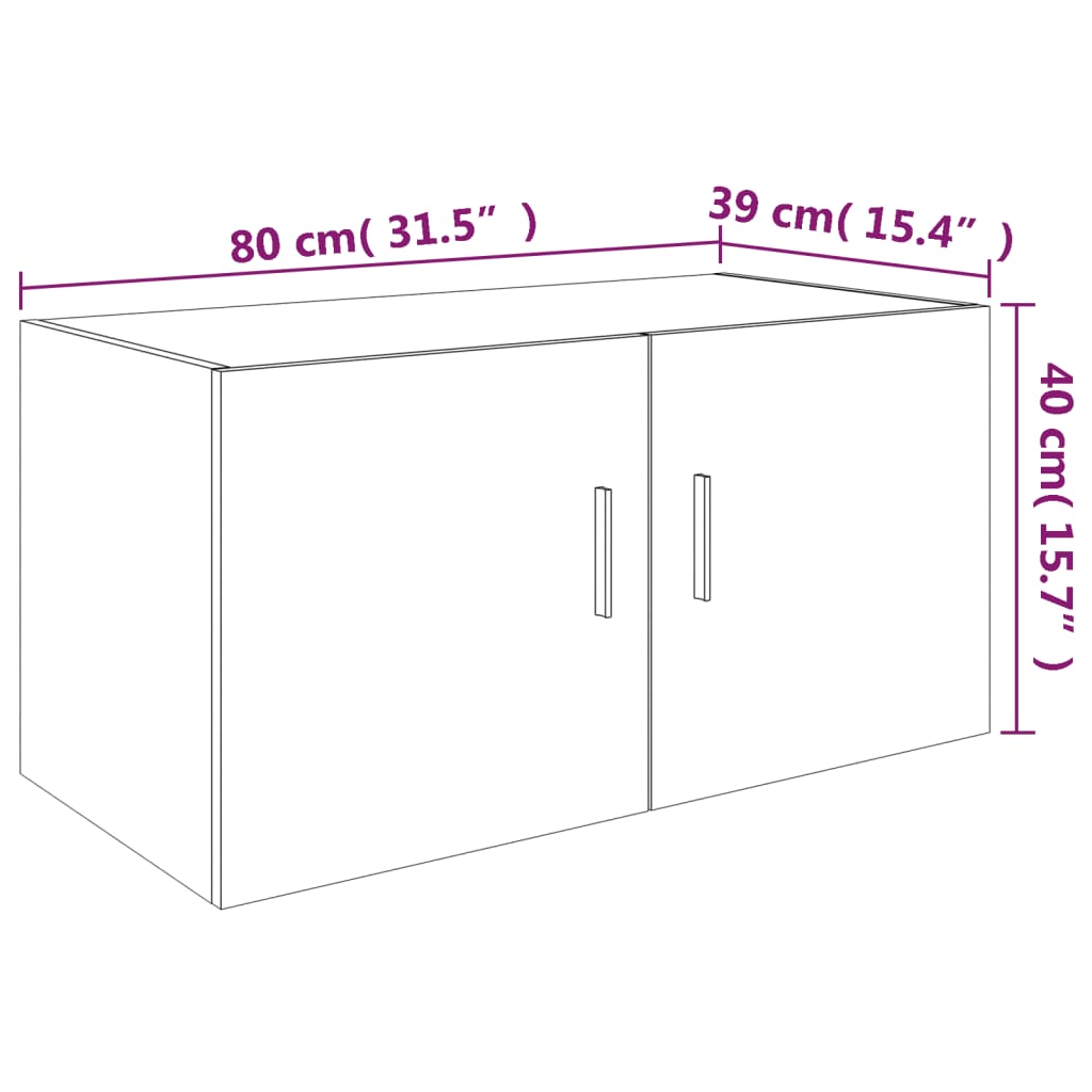 vidaXL Nástěnná skříňka hnědý dub 80 x 39 x 40 cm kompozitní dřevo