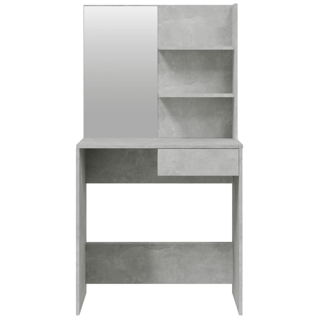vidaXL Toaletní stolek se zrcadlem betonově šedý 74,5 x 40 x 141 cm