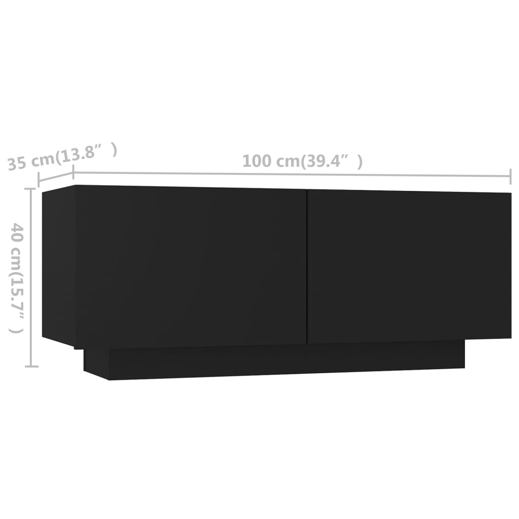 vidaXL TV skříňka s LED osvětlením černá 300 x 35 x 40 cm