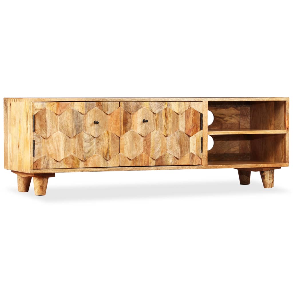 vidaXL TV stolek z masivního mangovníkového dřeva, 118 x 35 x 40 cm
