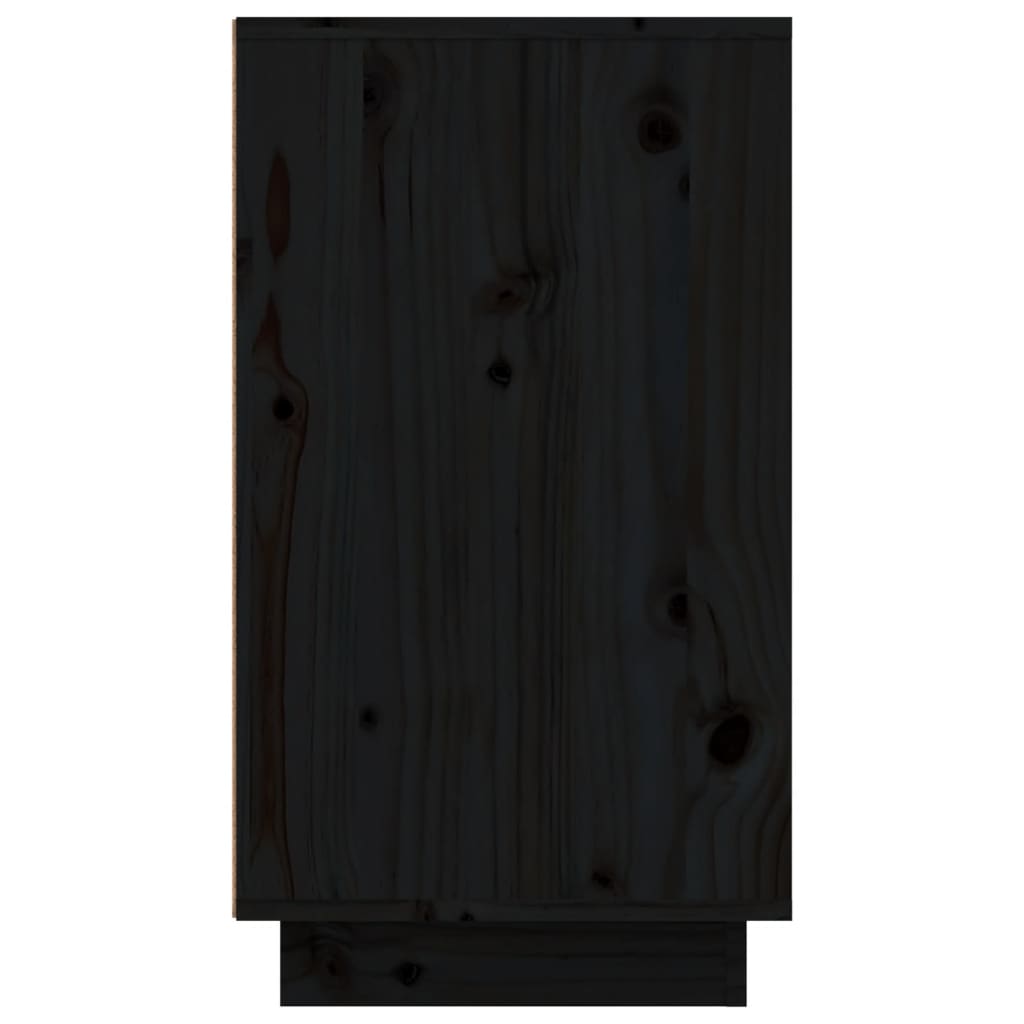 vidaXL Botník černý 110 x 34 x 61 cm masivní borové dřevo