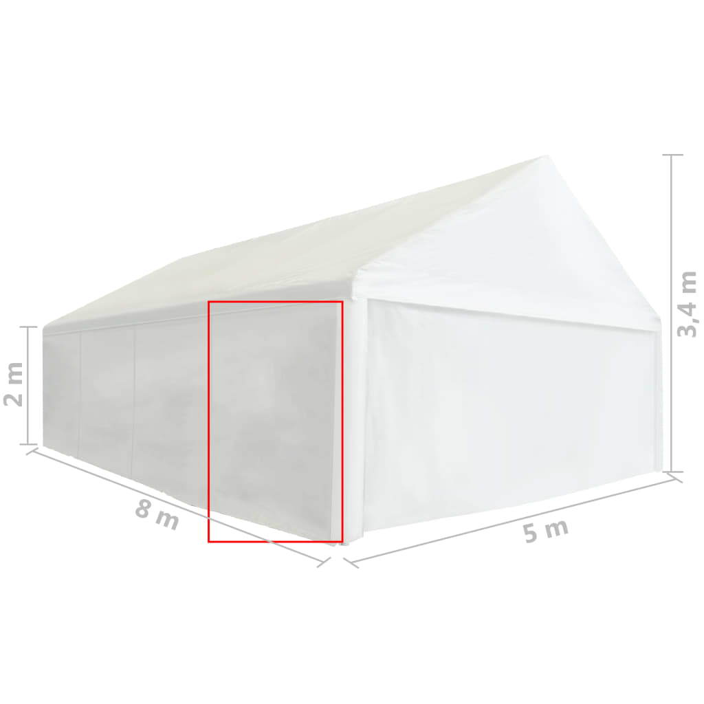 vidaXL Boční stěna k party stanu PVC 2 x 2 m bílá 550 g/m²