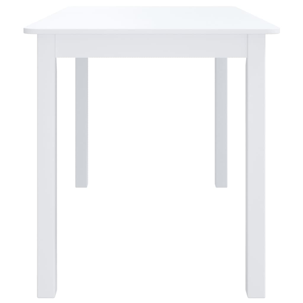 vidaXL Jídelní stůl bílý 114 x 71 x 75 cm masivní kaučukovník