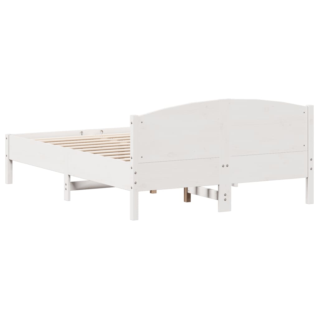 vidaXL Rám postele s čelem bílý 120 x 190 cm masivní borovice