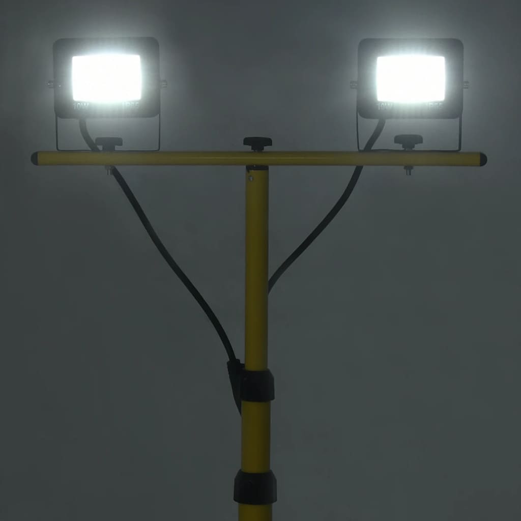 vidaXL LED reflektor se stojanem 2 x 10 W studené bílé světlo