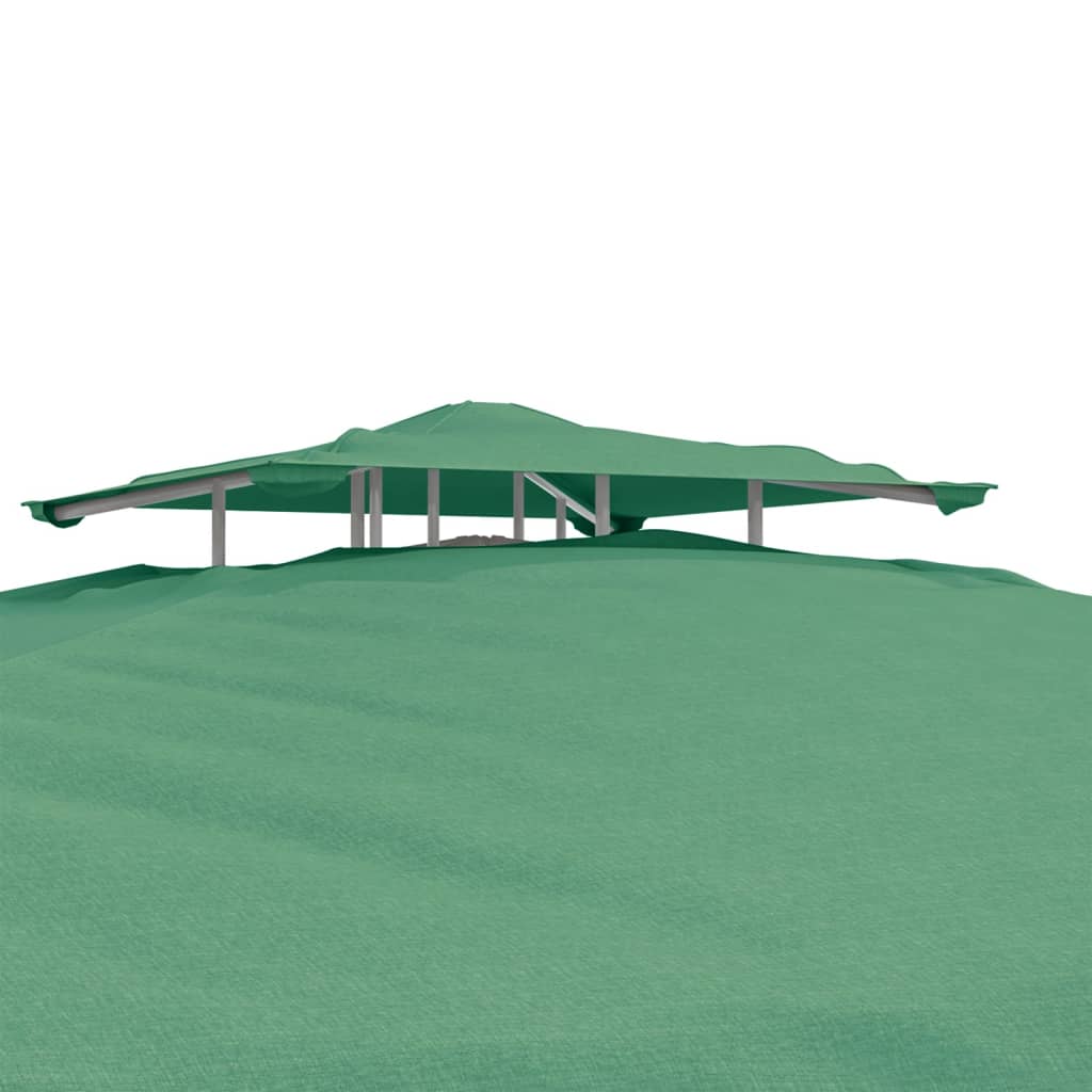 vidaXL Altán s dvojitou střechou zelený 3 x 3 x 2,68 cm textil
