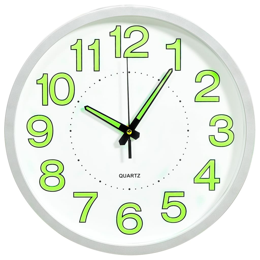 vidaXL Svítící nástěnné hodiny bílé 30 cm