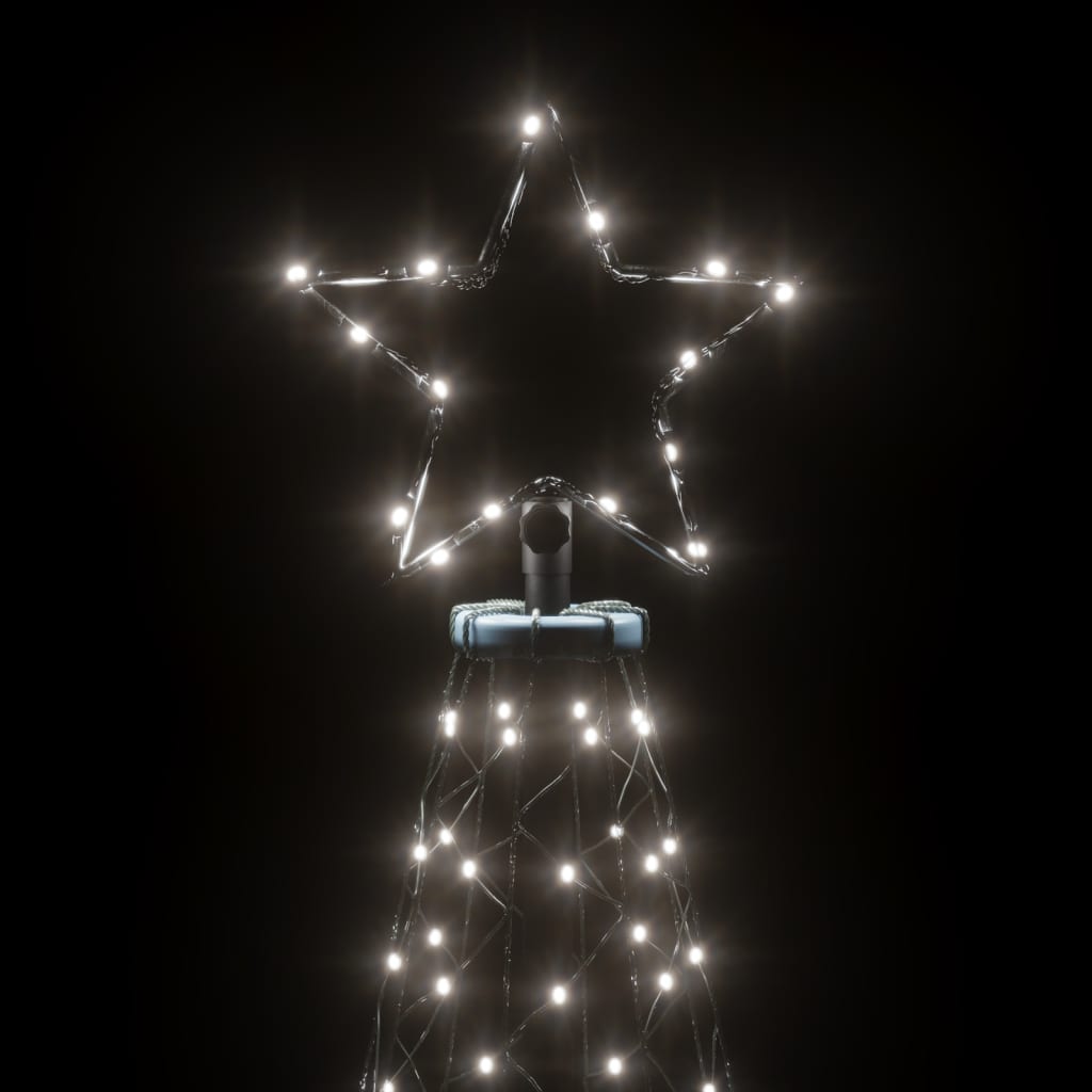 vidaXL Vánoční stromek s kovovým sloupkem 500 LED studený bílý 3 m