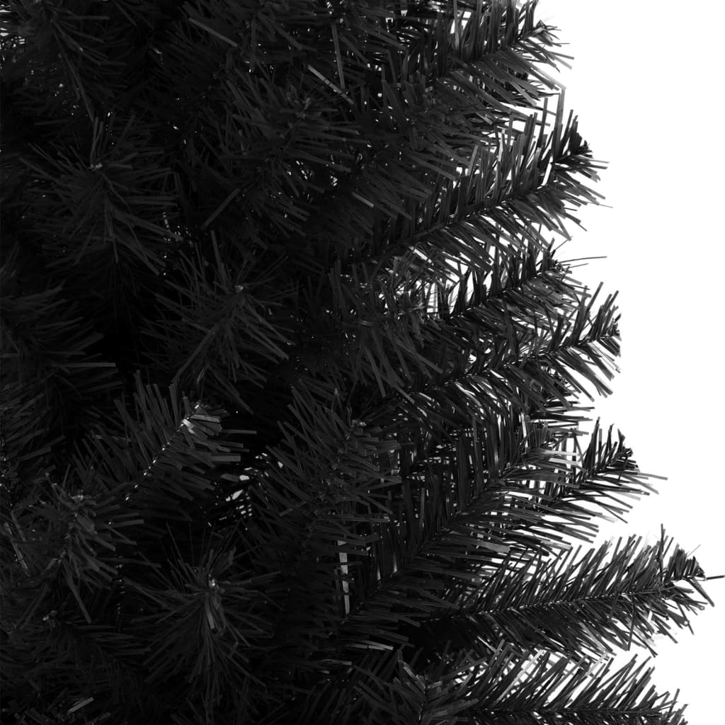vidaXL Umělý vánoční stromek se stojanem černý 210 cm PVC