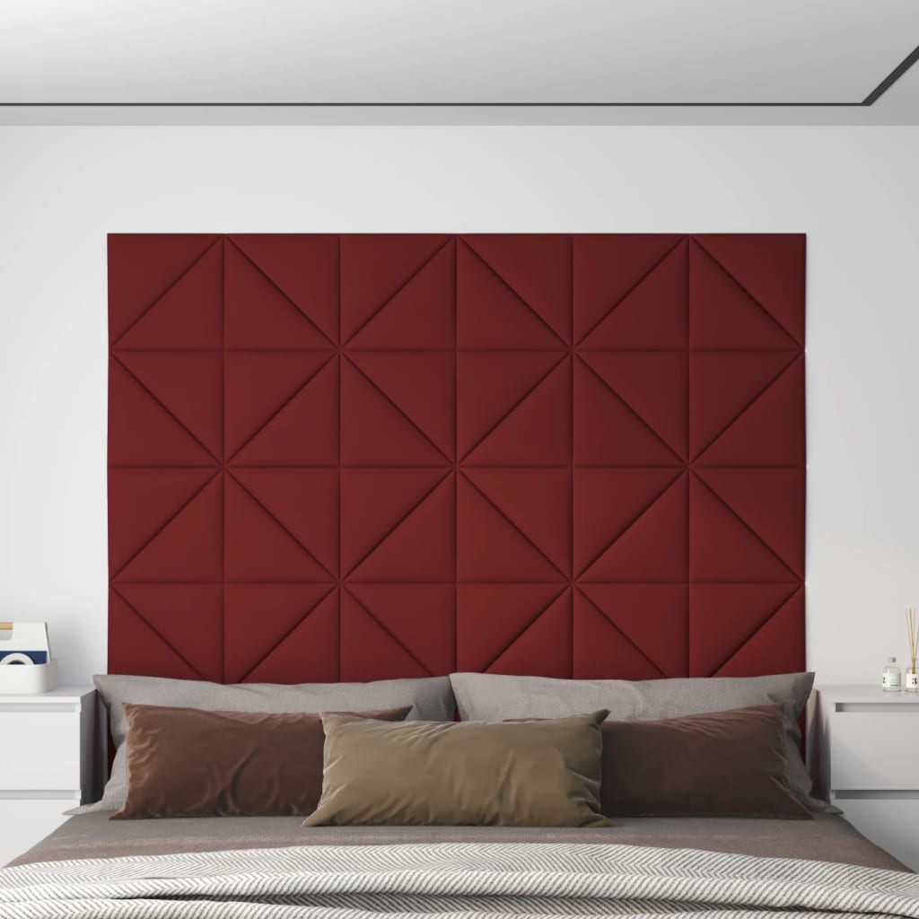 vidaXL Nástěnné panely 12 ks vínové 30 x 30 cm textil 0,54 m²