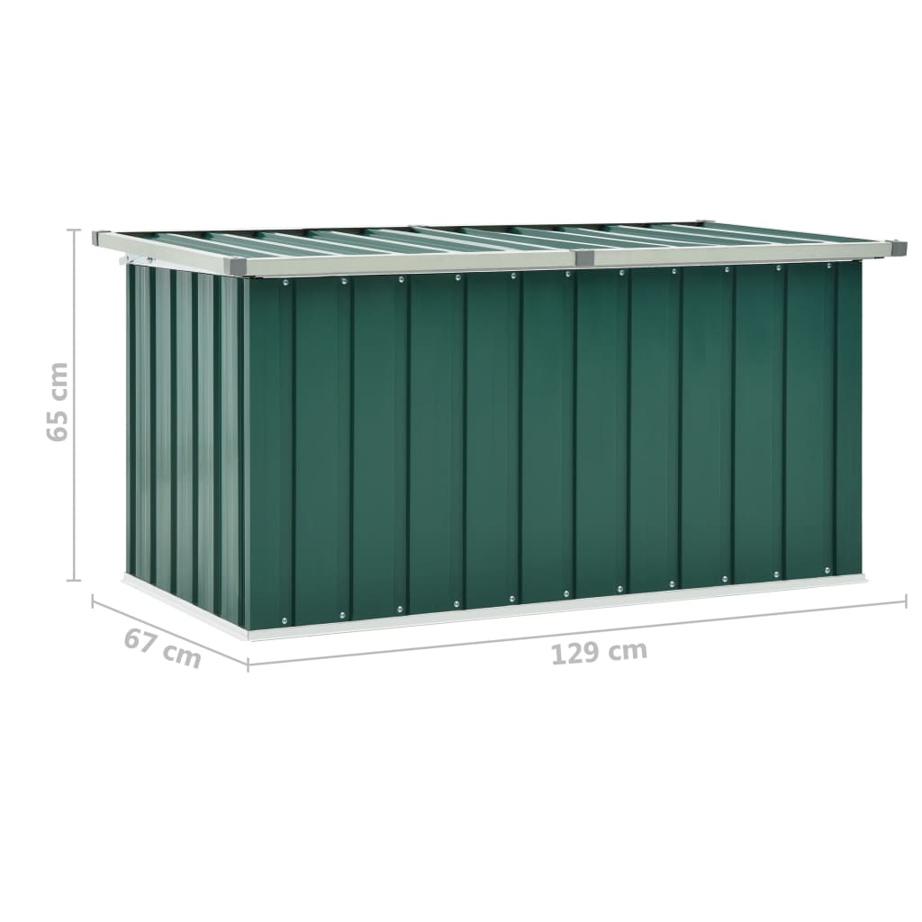 vidaXL Zahradní úložný box zelený 129 x 67 x 65 cm