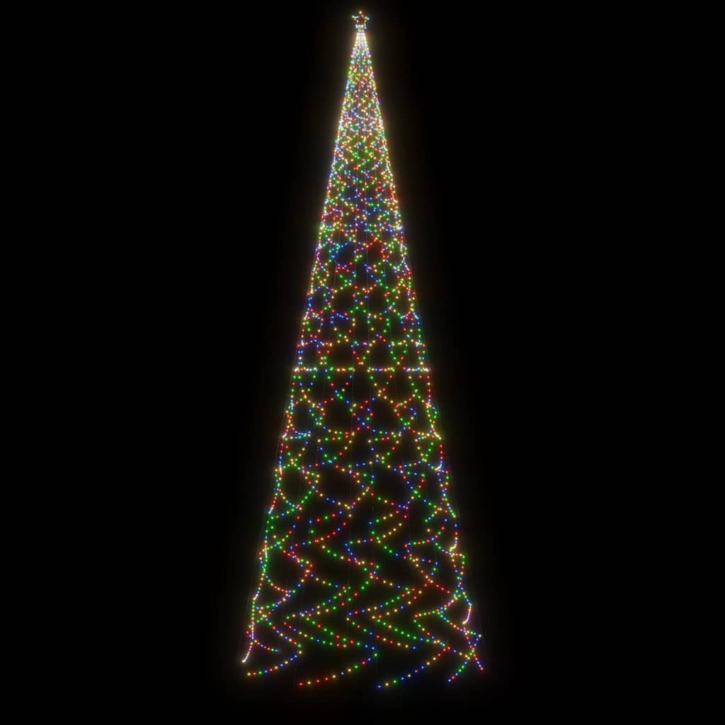 vidaXL Vánoční strom s hrotem 3 000 barevných LED diod 800 cm