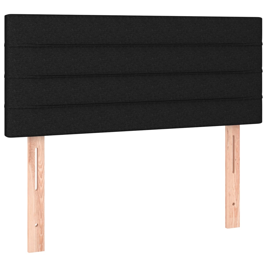 vidaXL Box spring postel s matrací a LED černá 100x200 cm textil