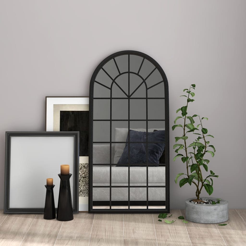 vidaXL Zrcadlo černé 90 x 45 cm železo do interiéru