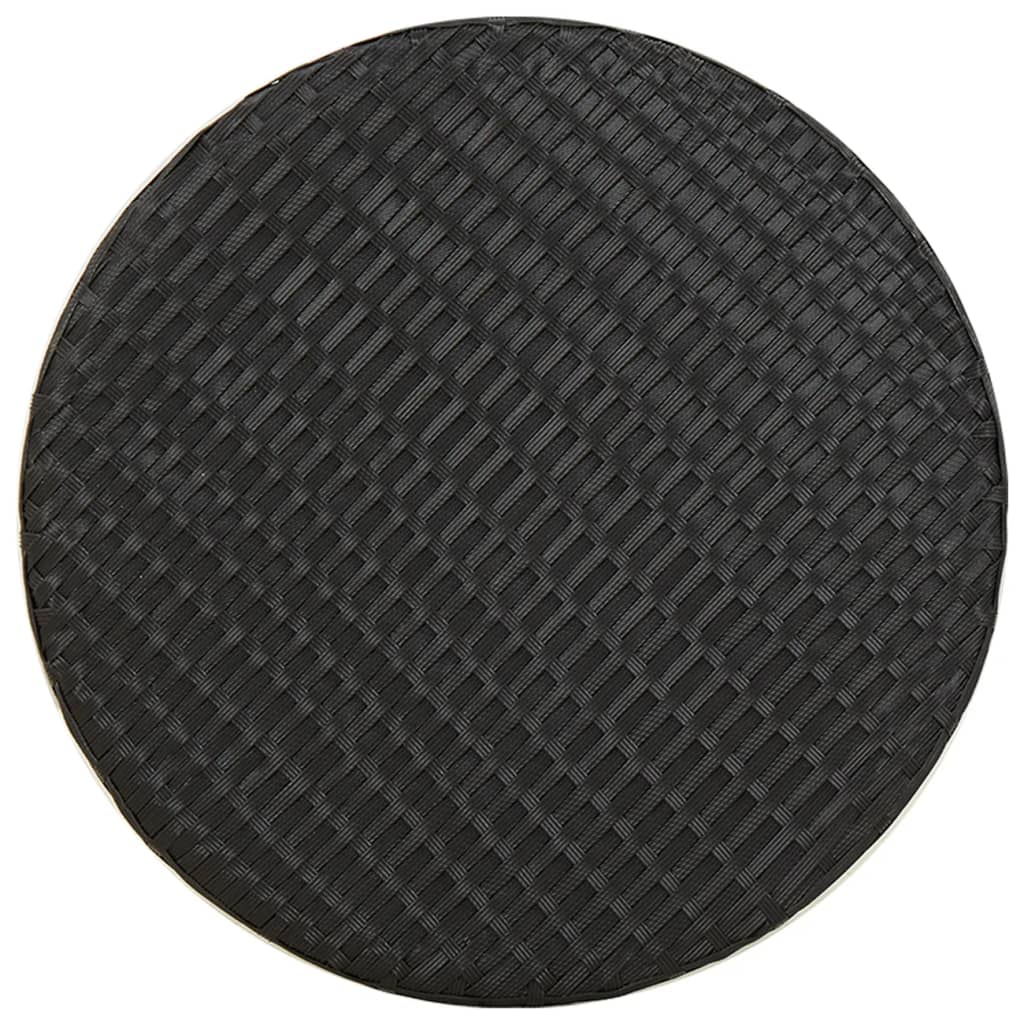 vidaXL Čajový stolek černý 45 cm polyratan