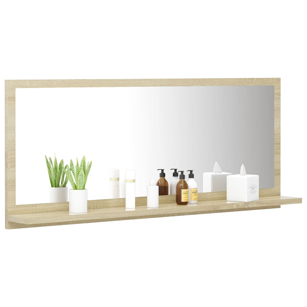 vidaXL Koupelnové zrcadlo dub sonoma 90 x 10,5 x 37 cm dřevotříska