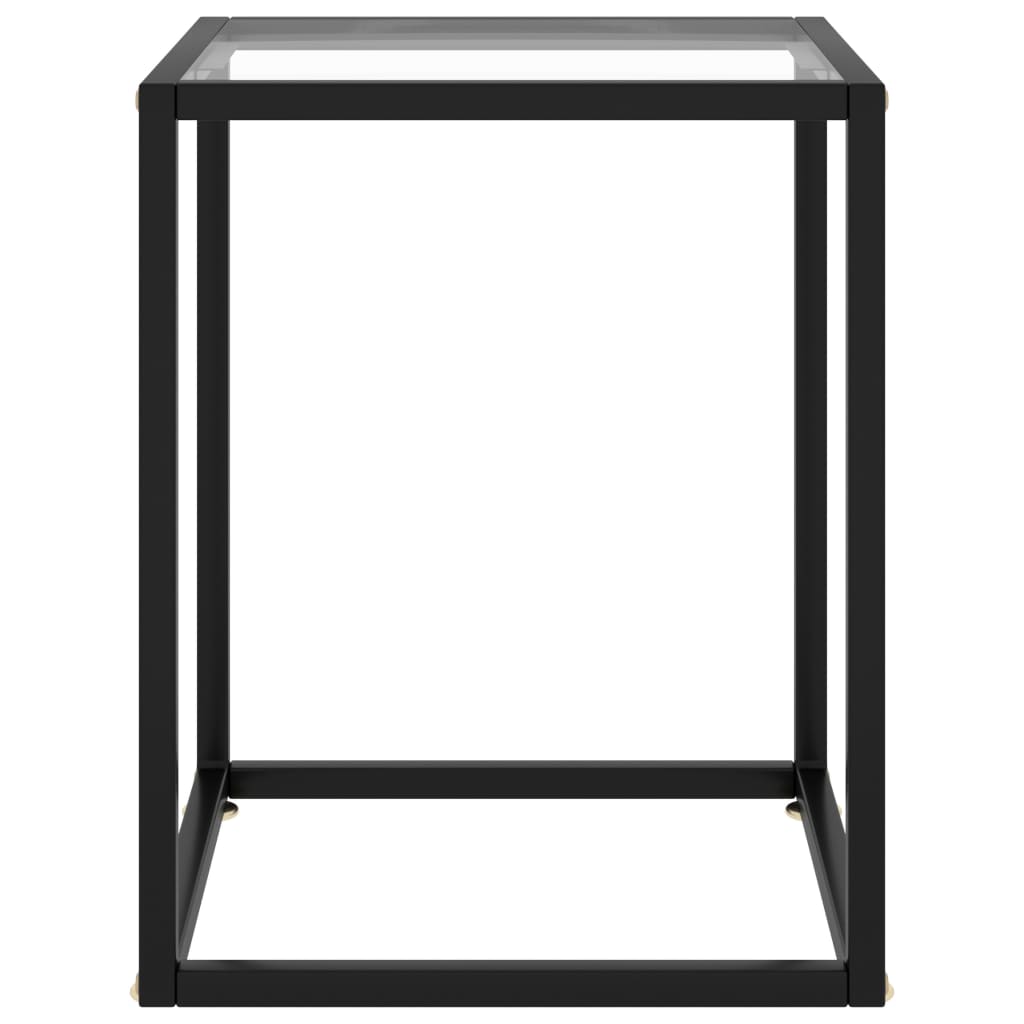 vidaXL Konferenční stolek černý s tvrzeným sklem 40 x 40 x 50 cm