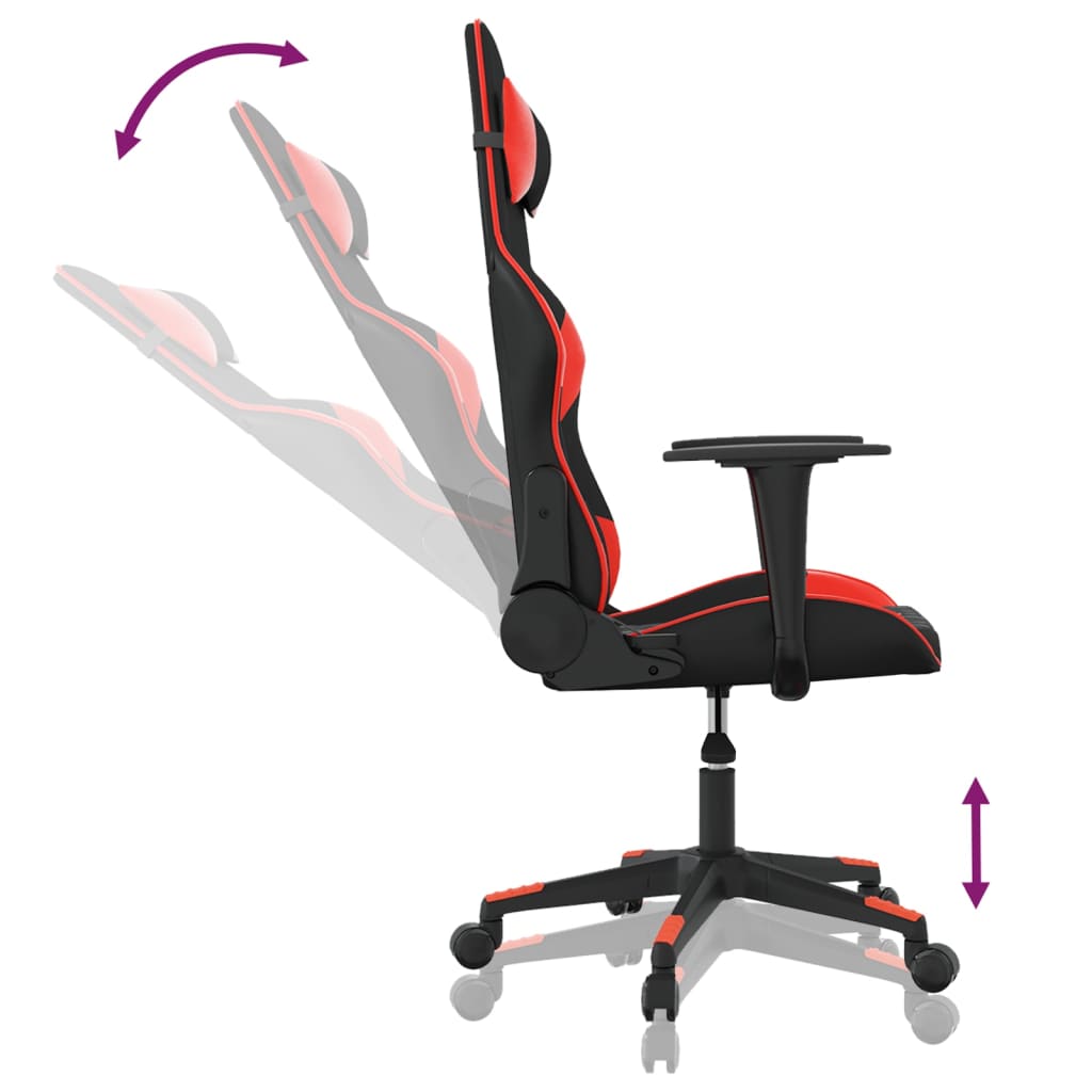 vidaXL Masážní herní židle černá a červená umělá kůže
