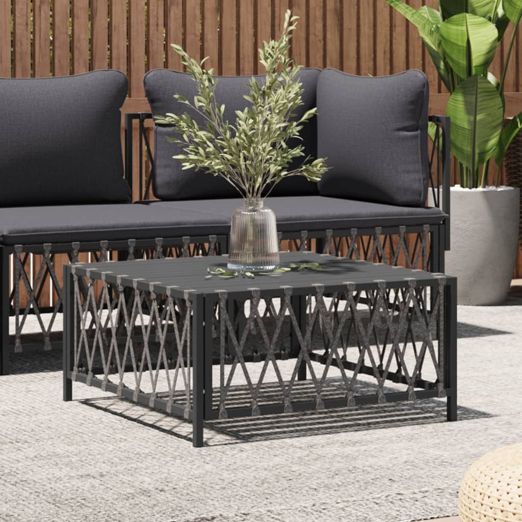 vidaXL Zahradní stolek antracitový 70 x 70 x 34 cm tkaná textilie