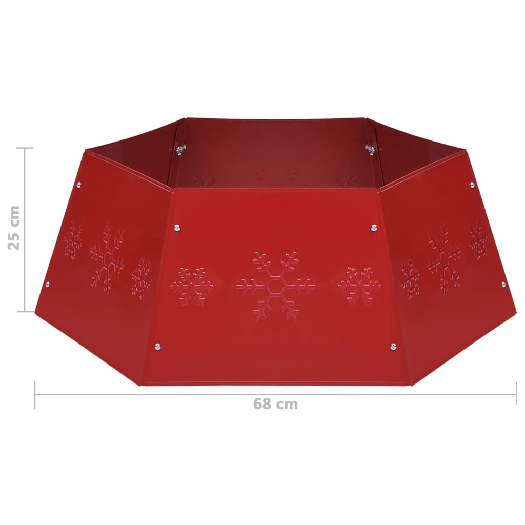 vidaXL Podložka pod vánoční stromek červená Ø 68 x 25 cm
