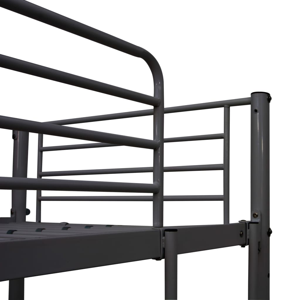 vidaXL Rám poschoďové postele se stolem černý kov 90 x 200 cm