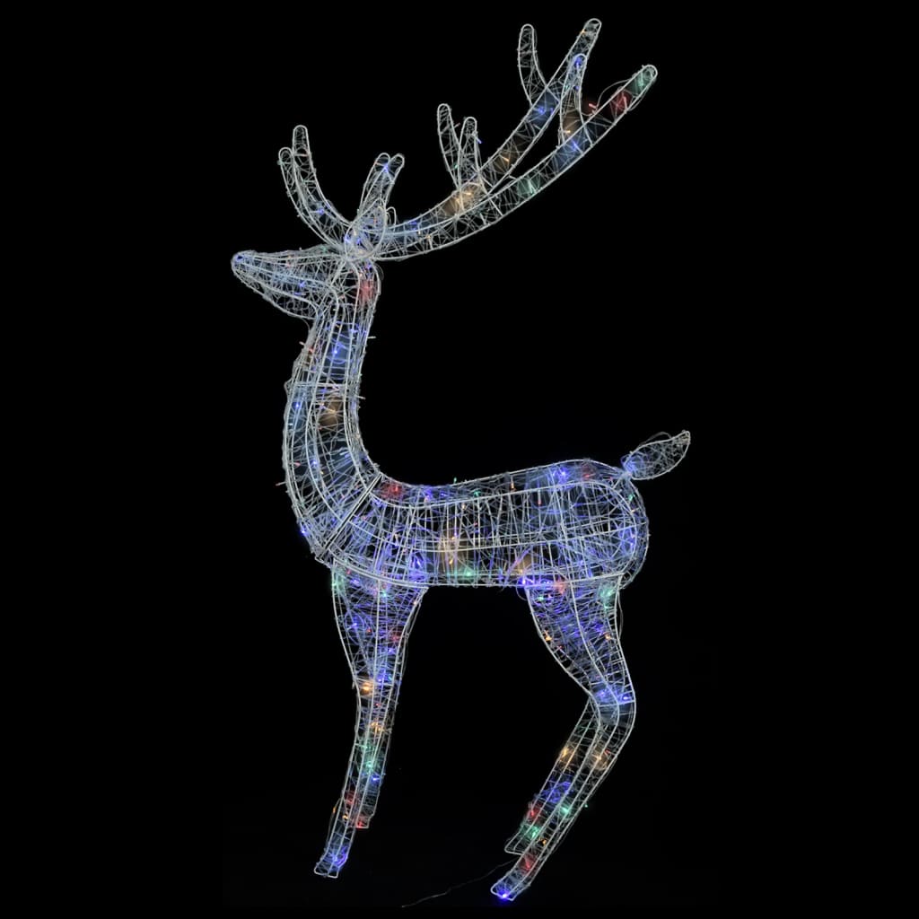 vidaXL XXL Akryloví vánoční sobi s 250 vícebarevnými LED 2 ks 180 cm