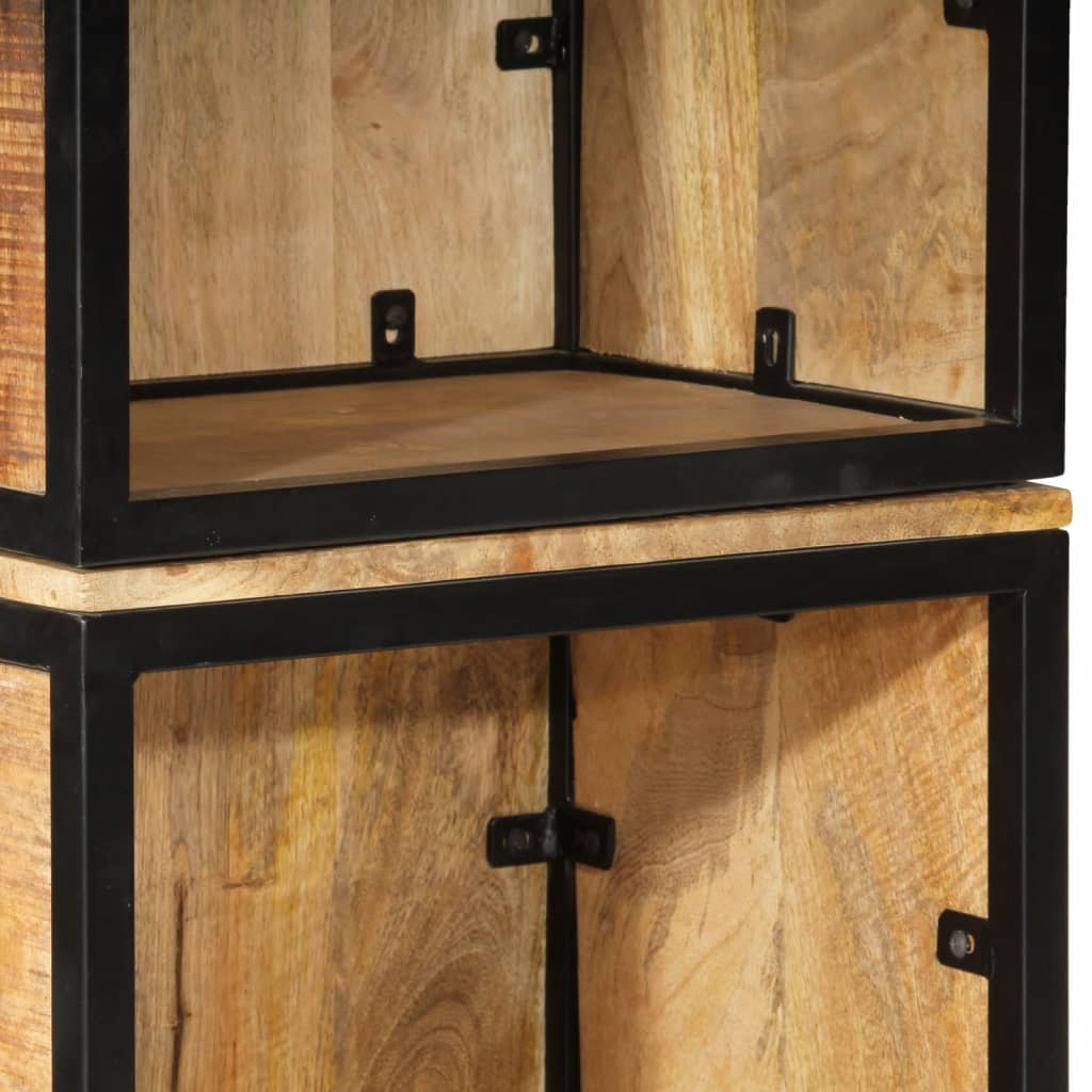 vidaXL 4dílná koupelnová sestava železo a masivní mangovníkové dřevo
