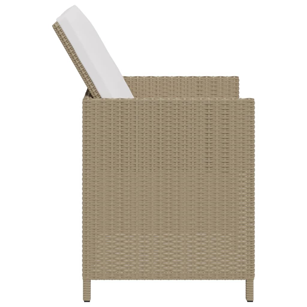 vidaXL Zahradní židle se stoličkami 2 ks polyratan béžové