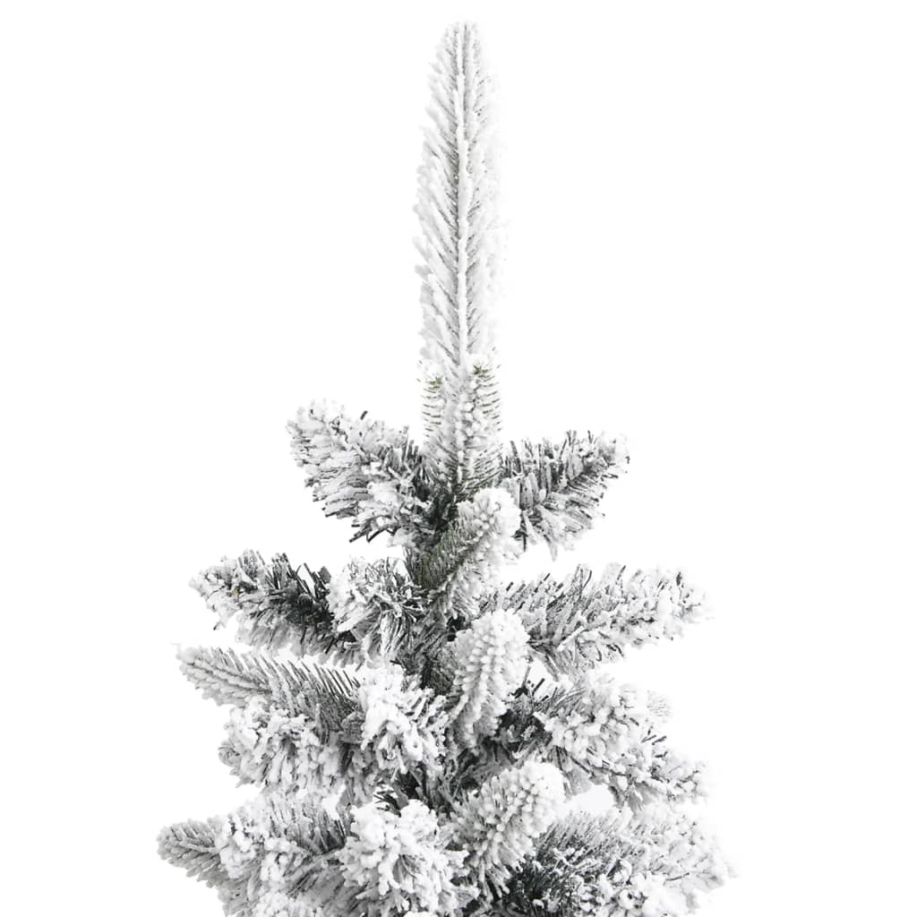 vidaXL Umělý úzký vánoční stromek se sněhem 180 cm PVC a PE