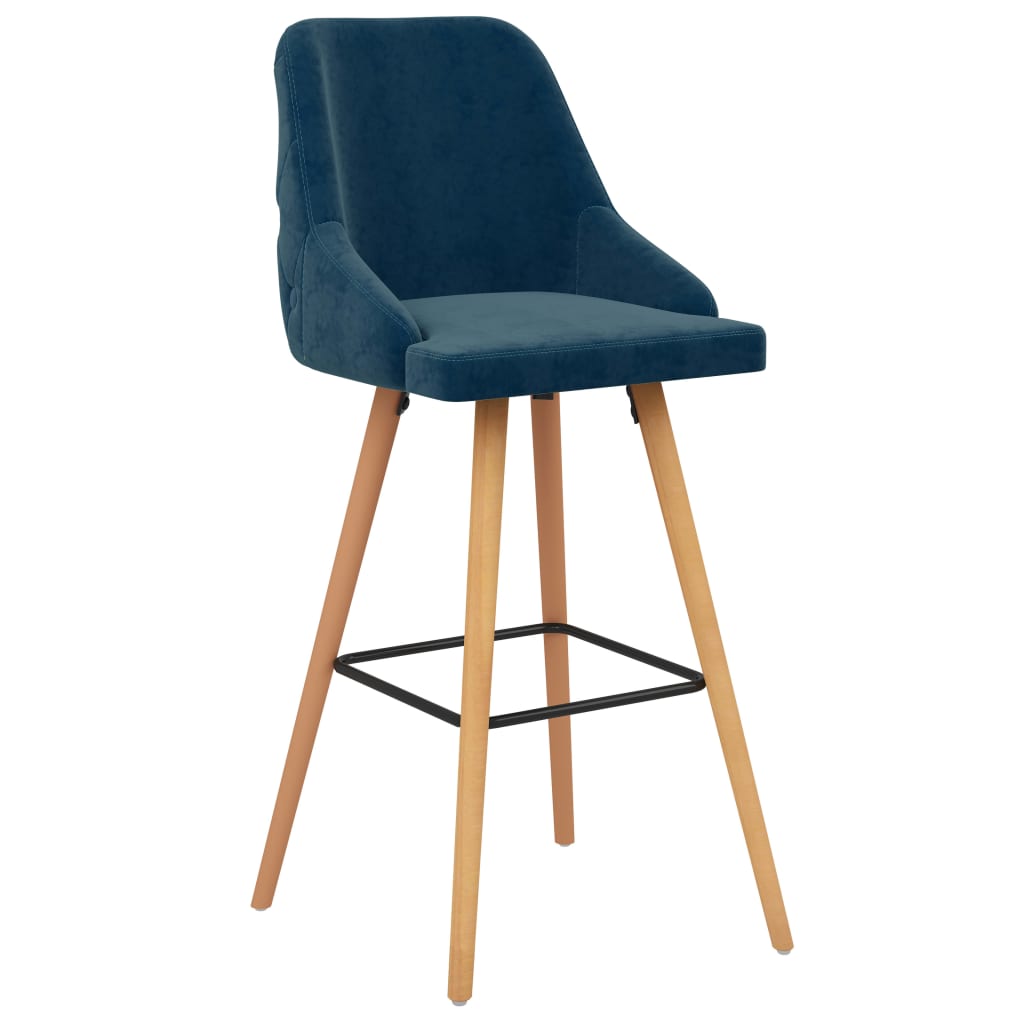 vidaXL Barové židle 2 ks modré samet