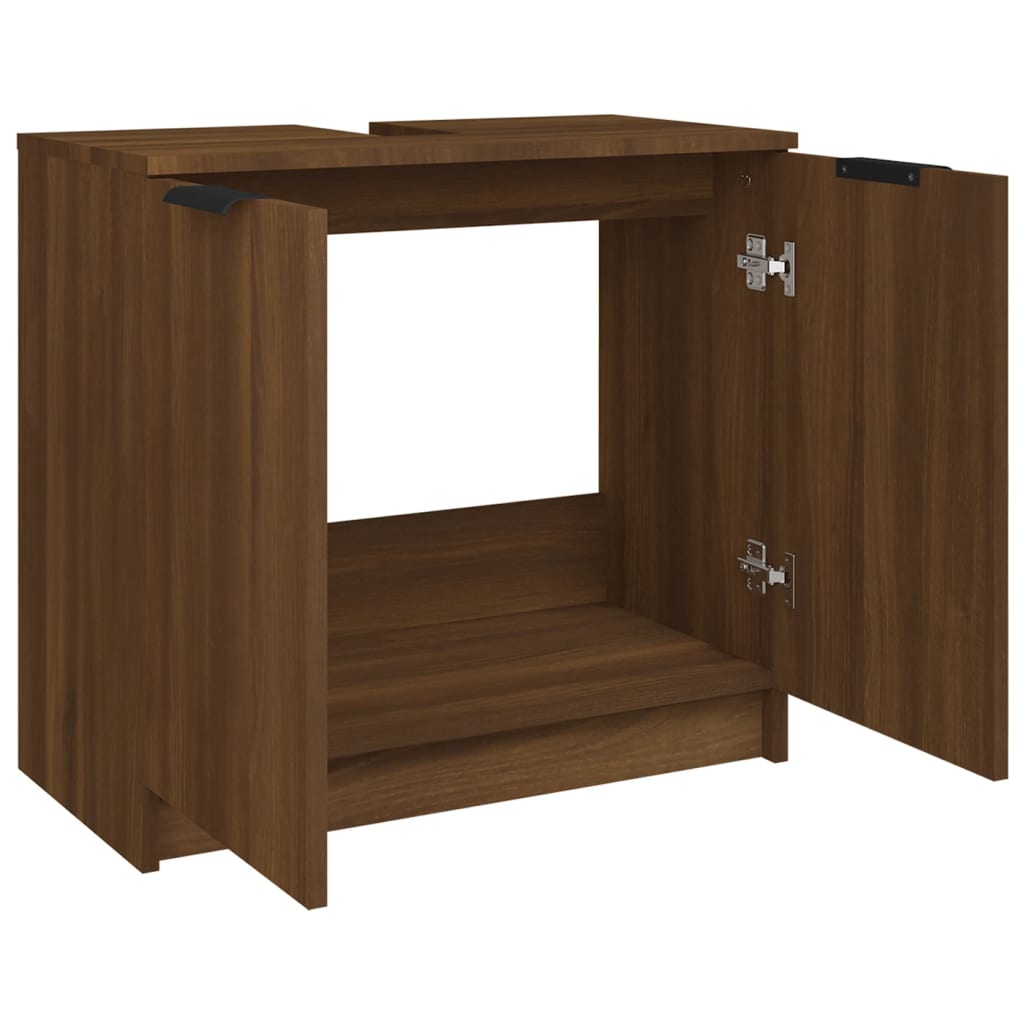 vidaXL Koupelnová skříňka hnědý dub 64,5x33,5x59 cm kompozitní dřevo