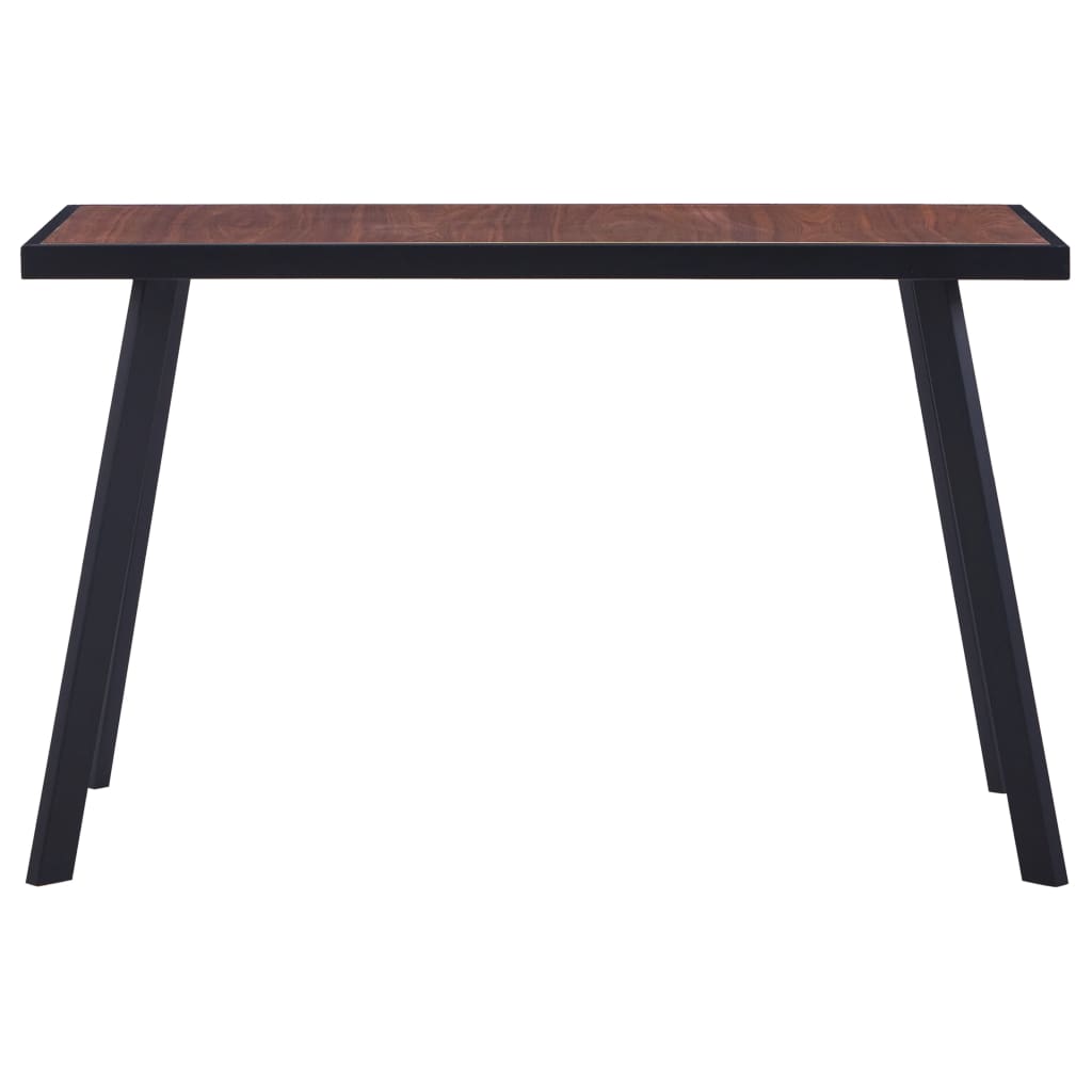 vidaXL Jídelní stůl tmavé dřevo a černý 120 x 60 x 75 cm MDF