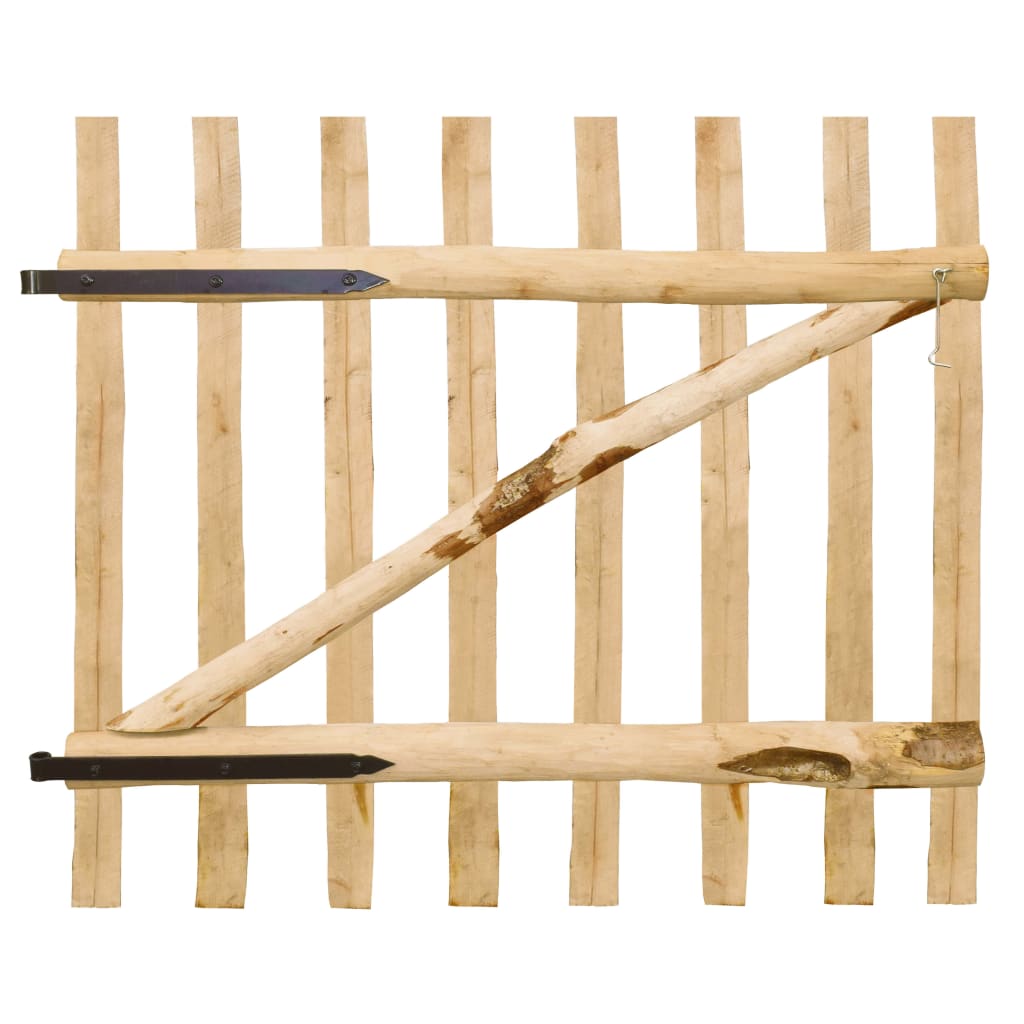 vidaXL Jednokřídlá zahradní branka lískové dřevo 100 x 90 cm