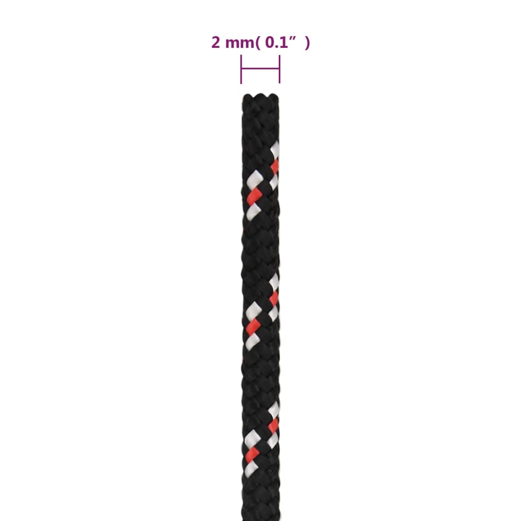 vidaXL Lodní lano černé 2 mm 25 m polypropylen