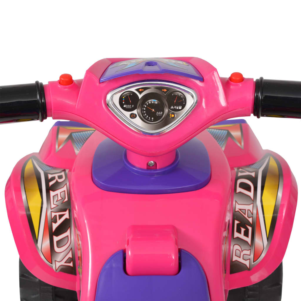 vidaXL Dětská odrážecí čtyřkolka se zvukem a světly, růžová a fialová