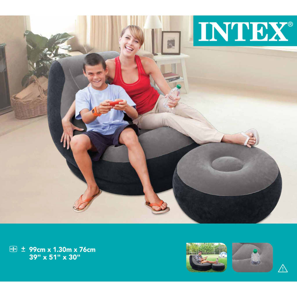 Intex Nafukovací křeslo s pufem Ultra Lounge Relax 68564NP