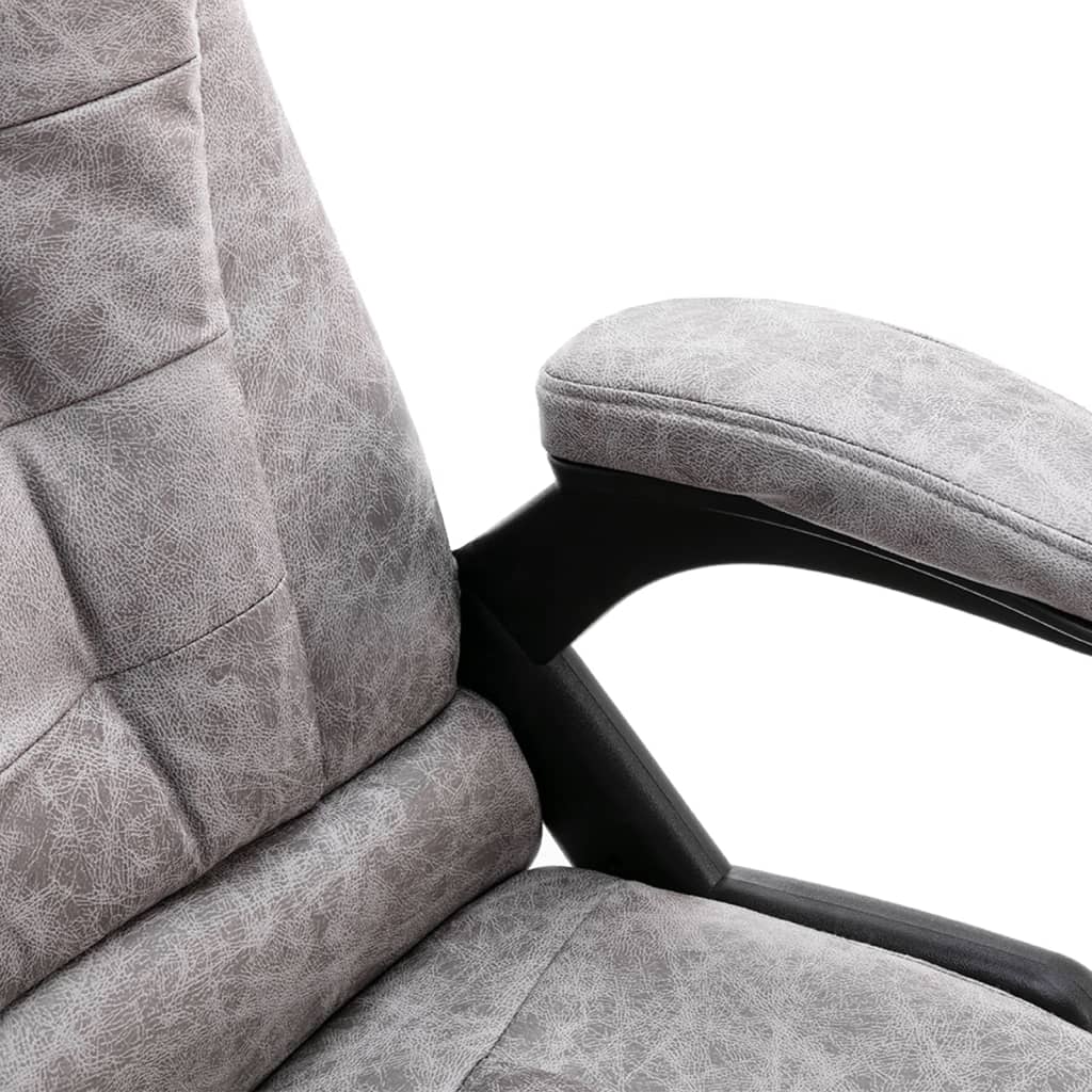 vidaXL Masážní kancelářská židle světle šedá pravá kůže