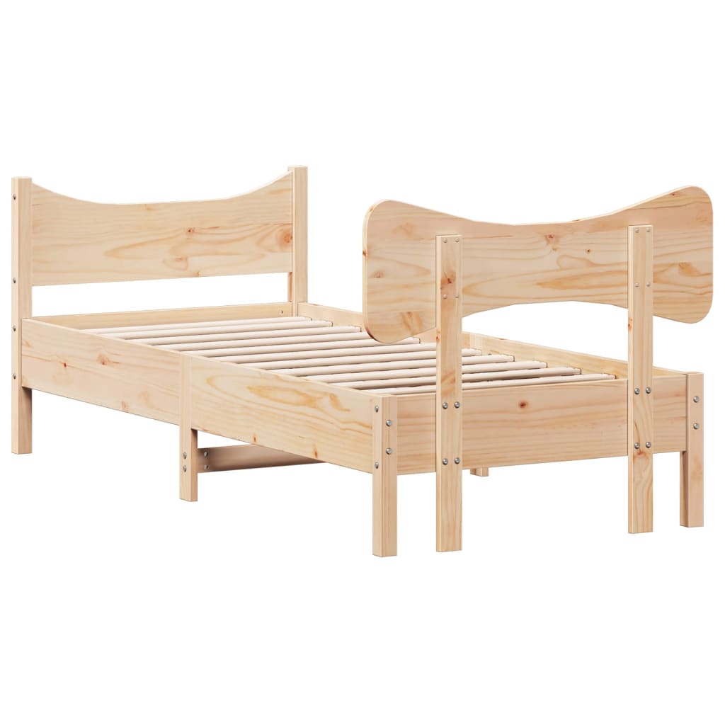 vidaXL Rám postele s čelem 90 x 200 cm masivní borové dřevo