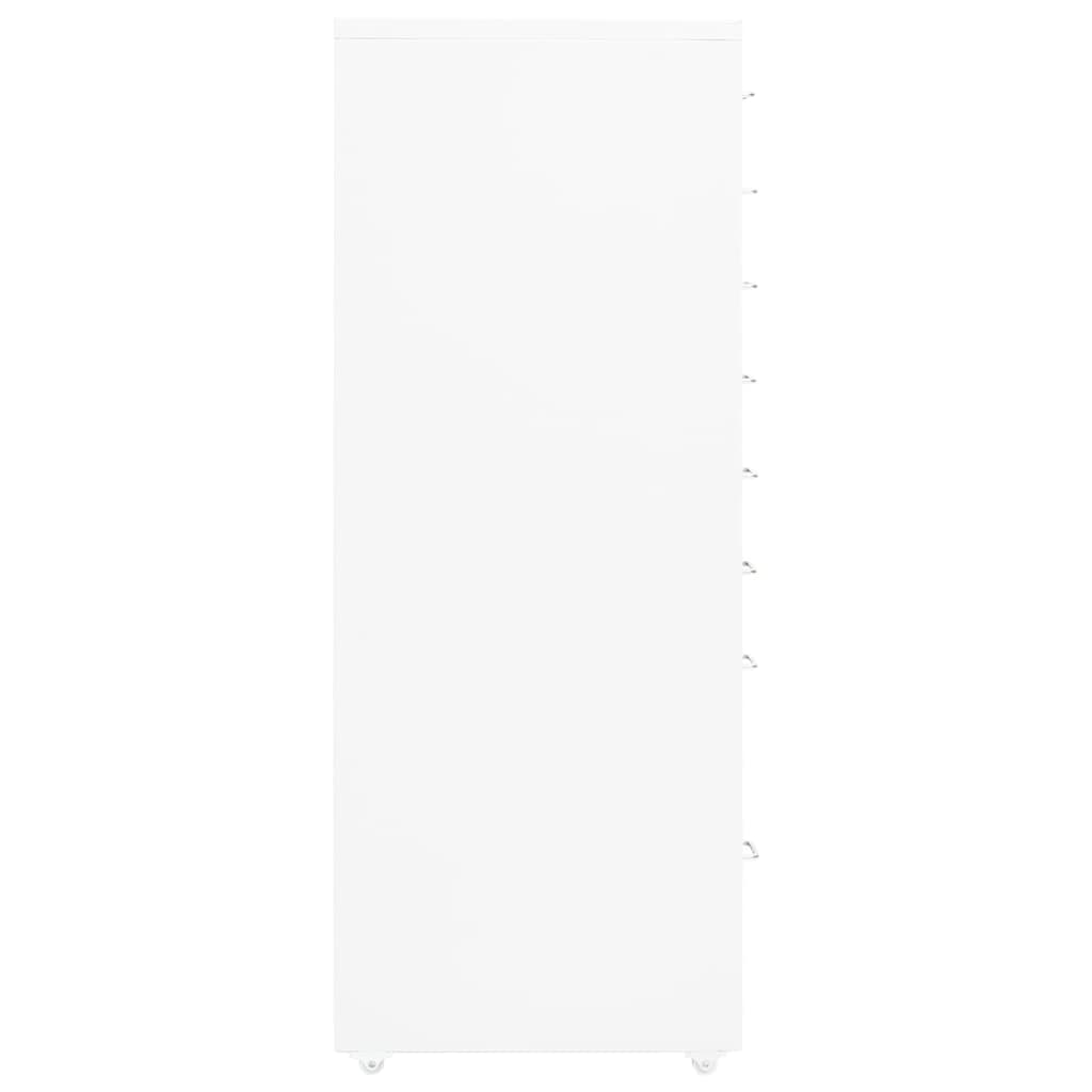 vidaXL Mobilní kartotéka bílá 28 x 41 x 109 cm kov