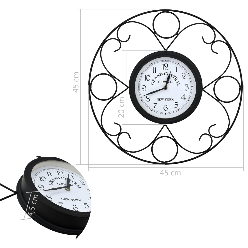 vidaXL Zahradní nástěnné hodiny vintage 45 cm
