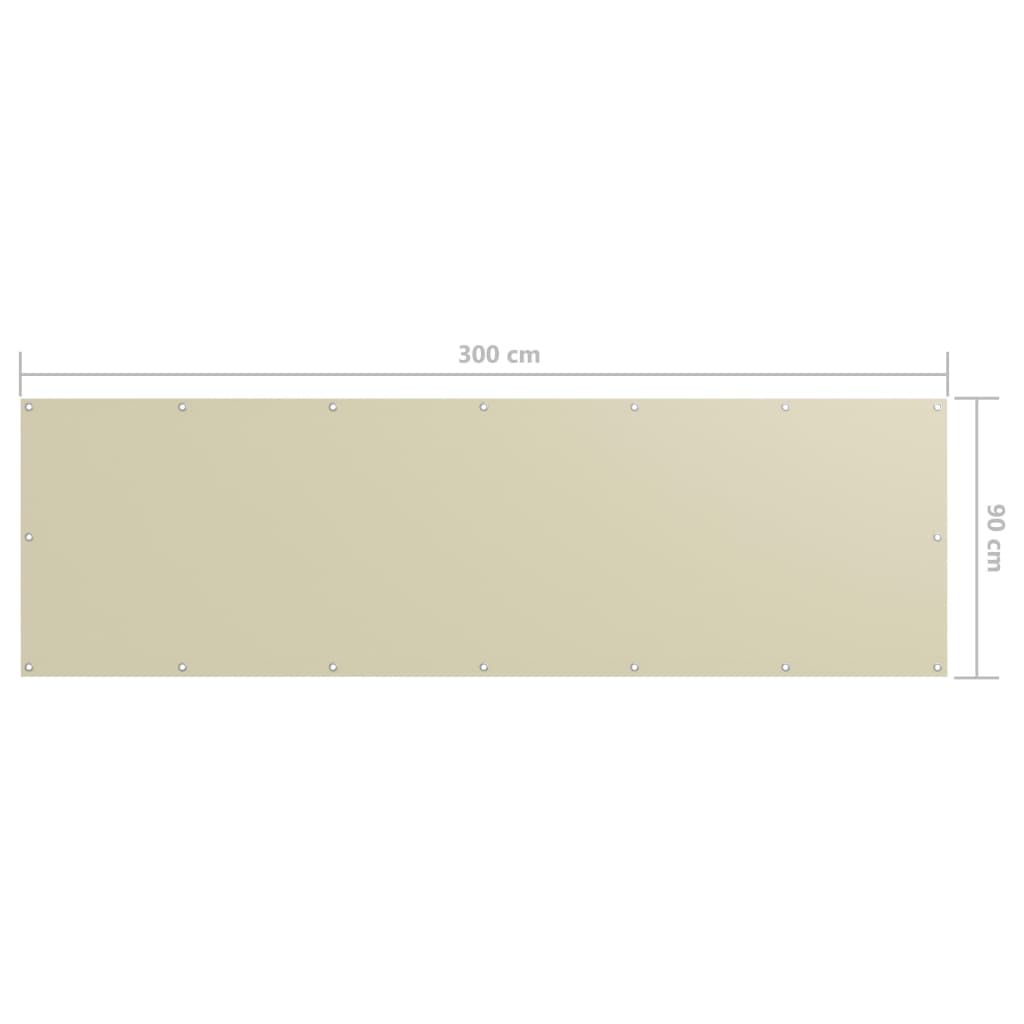 vidaXL Balkónová zástěna krémová 90 x 300 cm oxfordská látka
