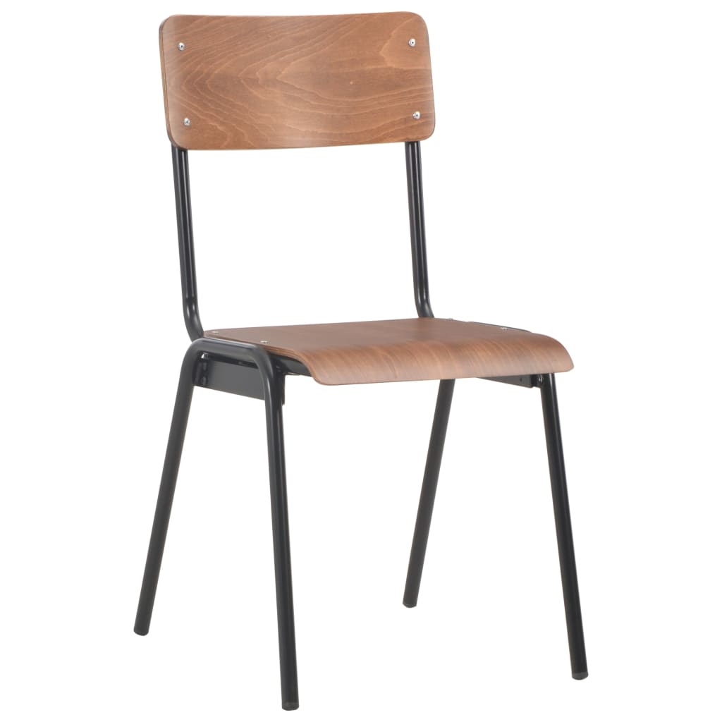 vidaXL Jídelní židle 2 ks hnědé masivní překližka a ocel