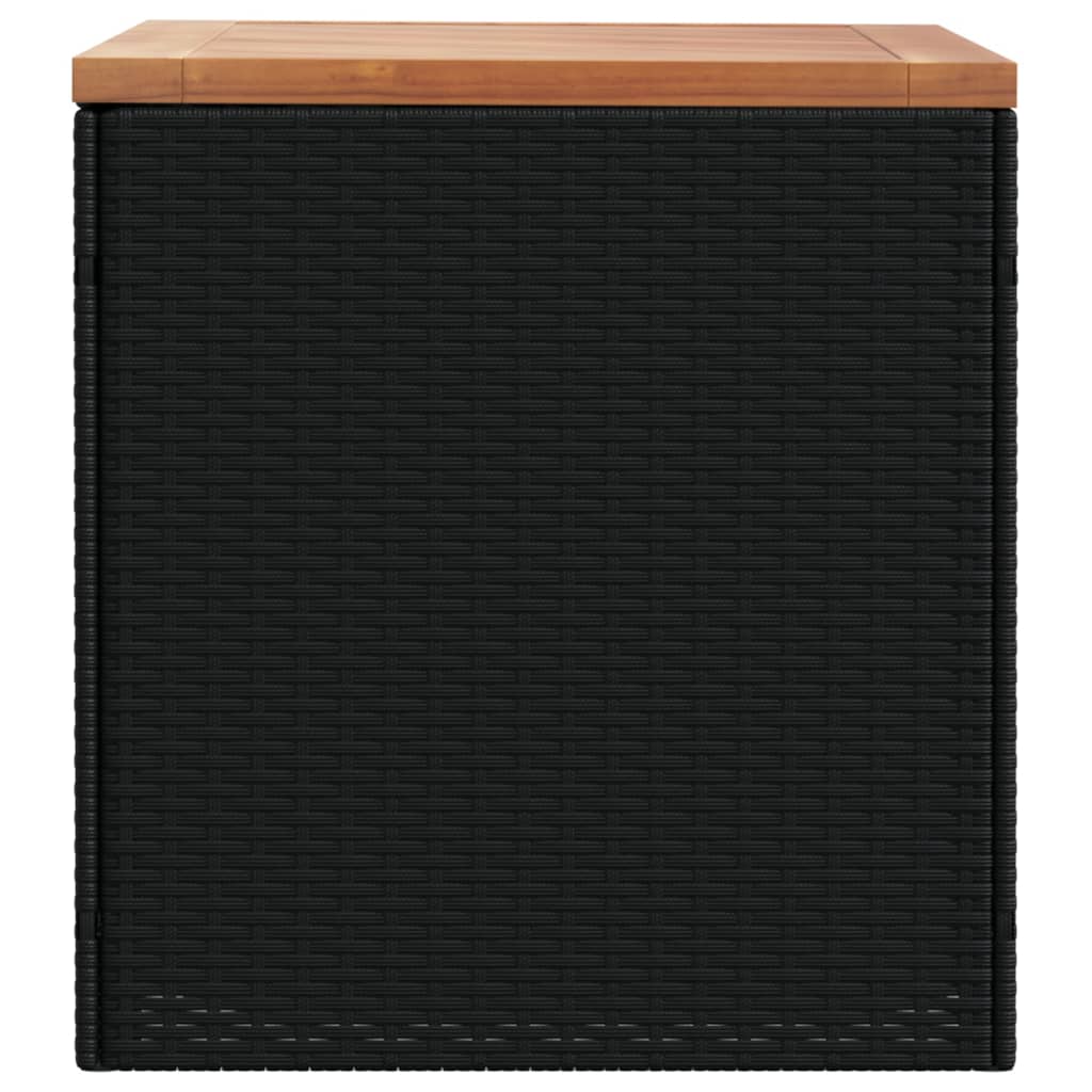 vidaXL Zahradní úložný box černý 110x50x54 cm polyratan akáciové dřevo