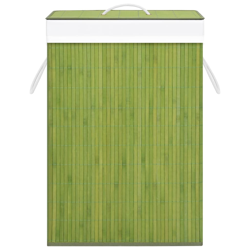 vidaXL Bambusový koš na prádlo se 2 přihrádkami zelený 72 l
