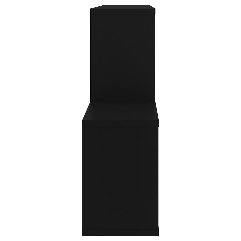vidaXL Nástěnná police černá 100 x 18 x 53 cm dřevotříska