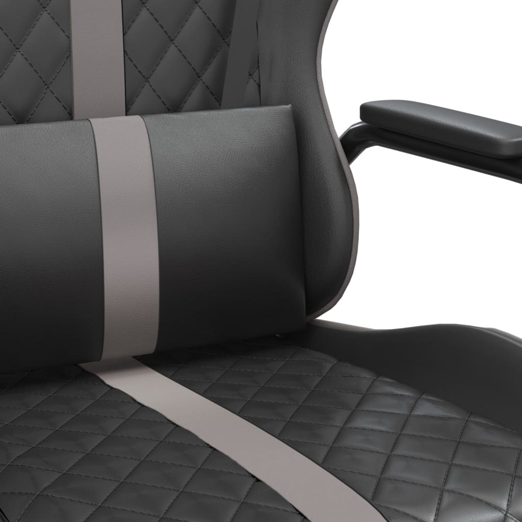 vidaXL Masážní herní židle šedá a černá umělá kůže