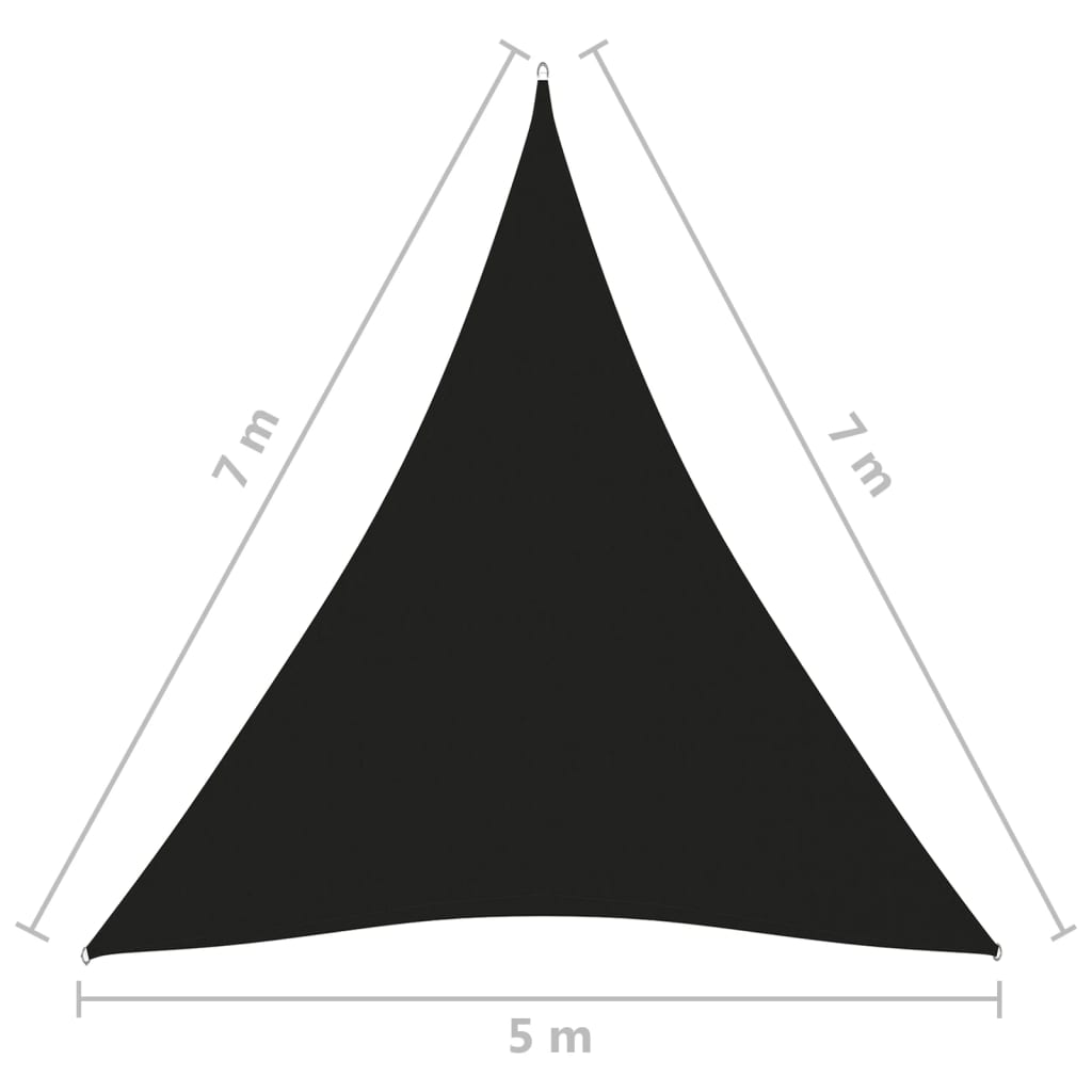 vidaXL Stínící plachta oxfordská látka trojúhelníková 5x7x7 m černá