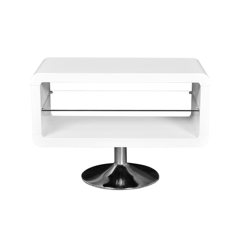 LED bílý TV stolek s vysokým leskem, 80 cm
